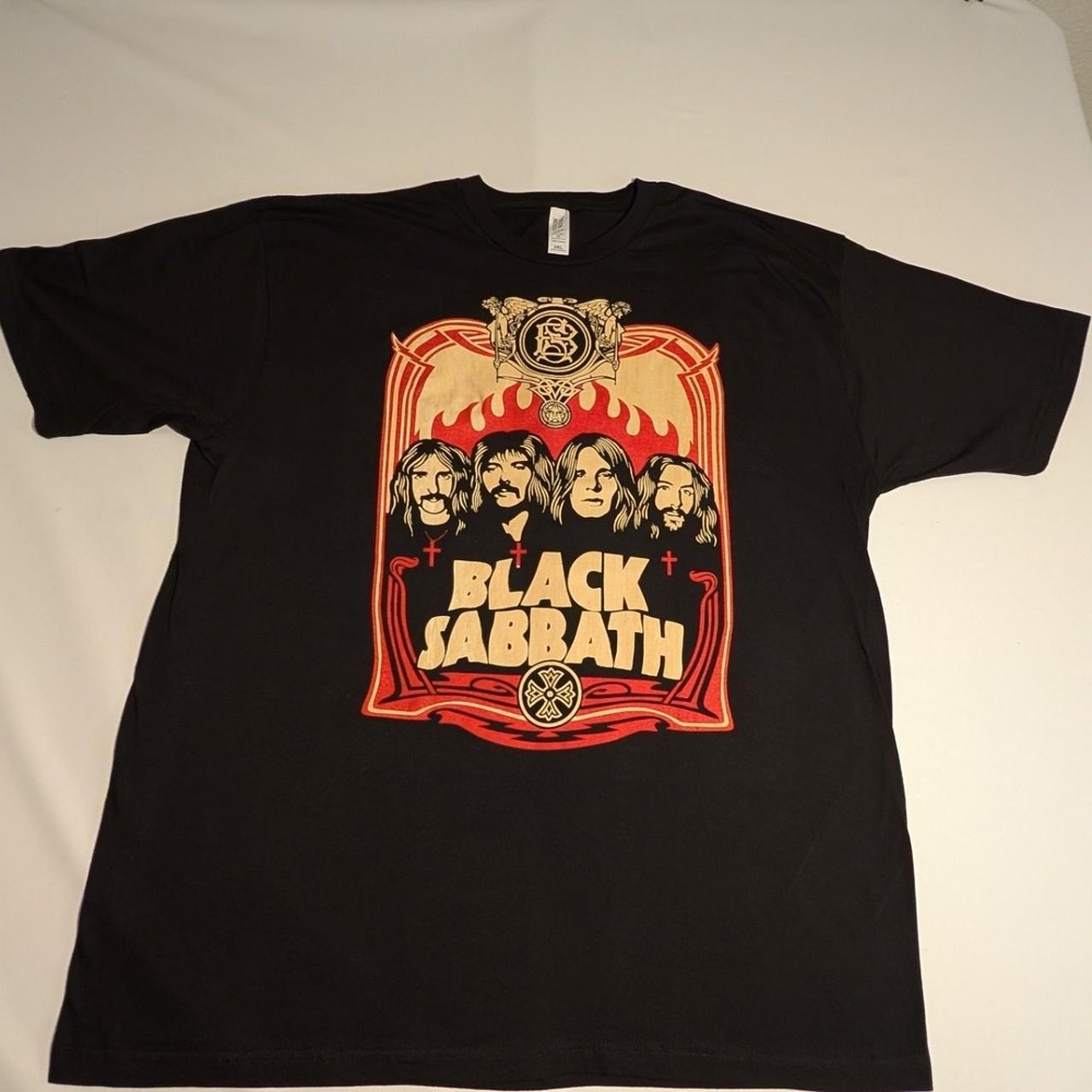 Black Sabbath Graphic Band Tee Black 2XL Heavy Metal Rock Shirt Ozzy Osbourne!!